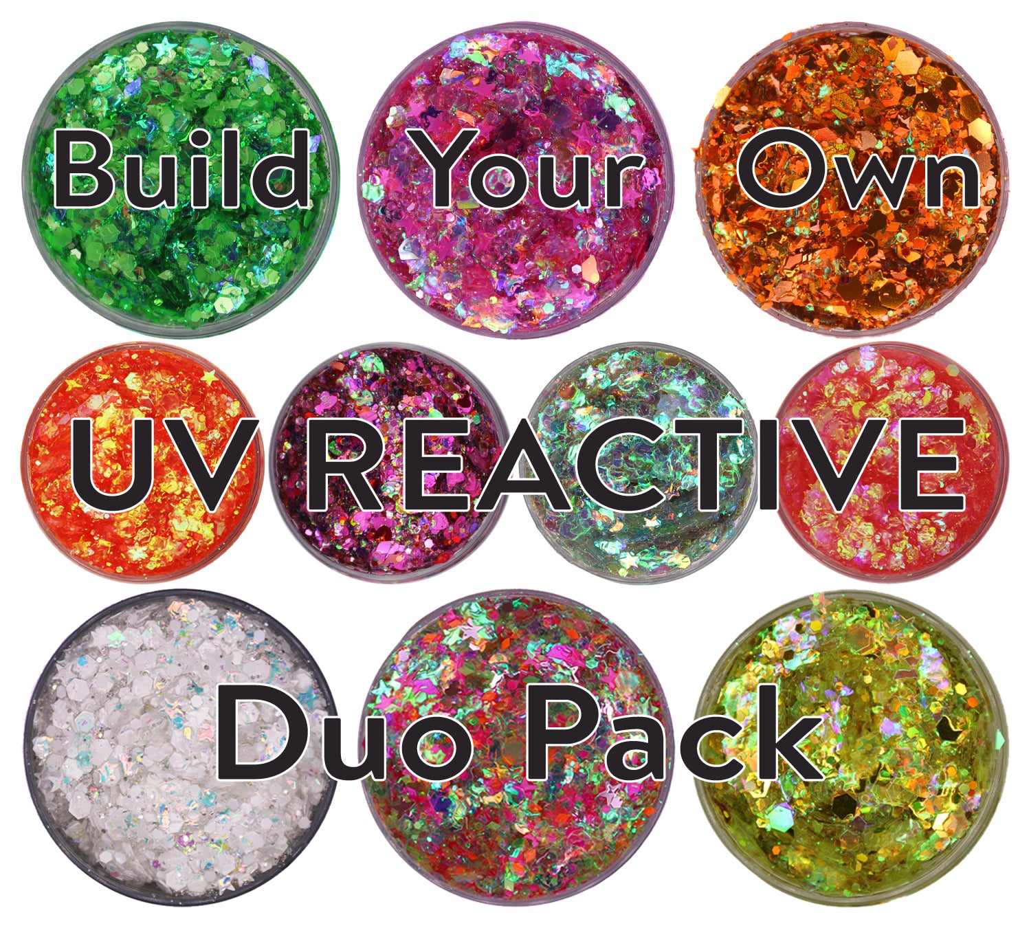 Saml op skovl Booth Build-Your-Own Duo Pack - UV Reactive - Small (19g) – Uniglitter