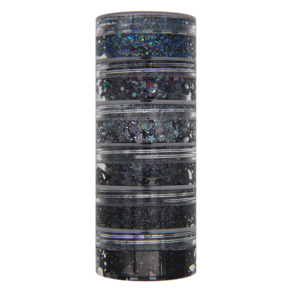 6-Color Black Stacked Jar