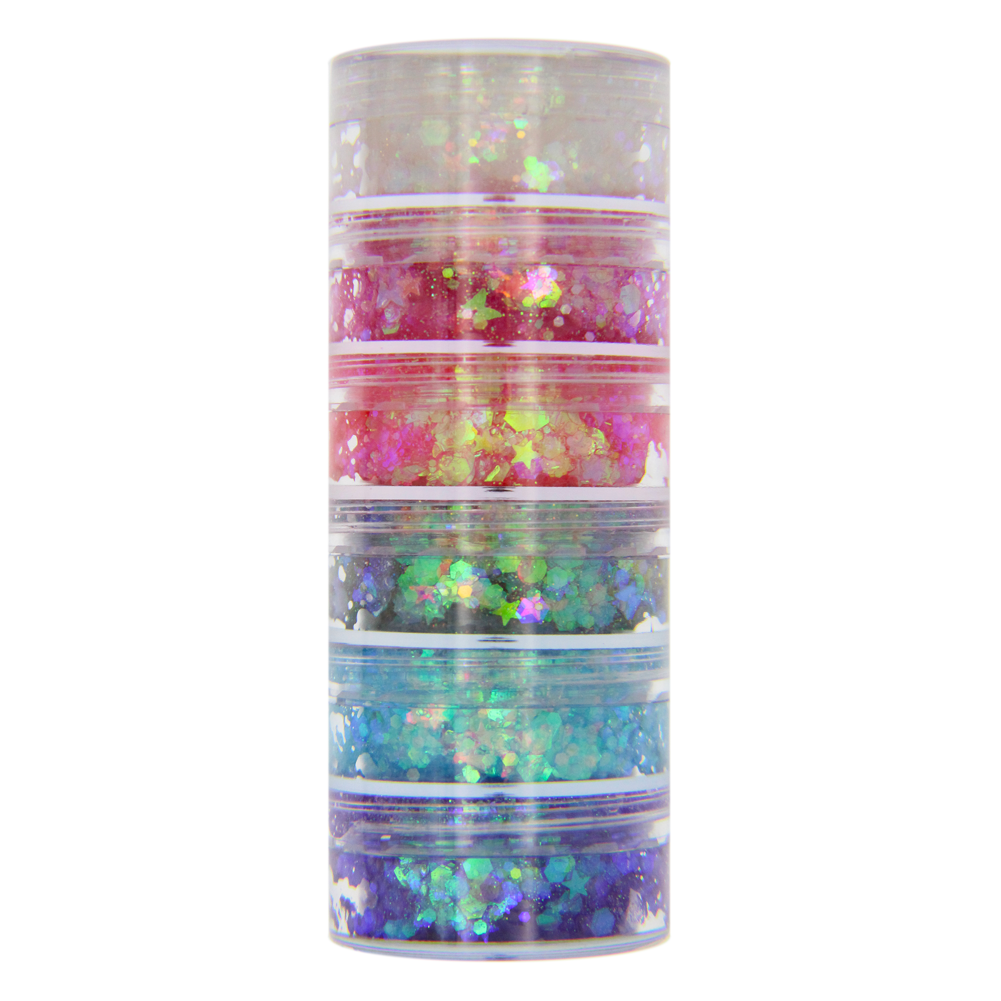 6-Color Iridescent Stacked Jar